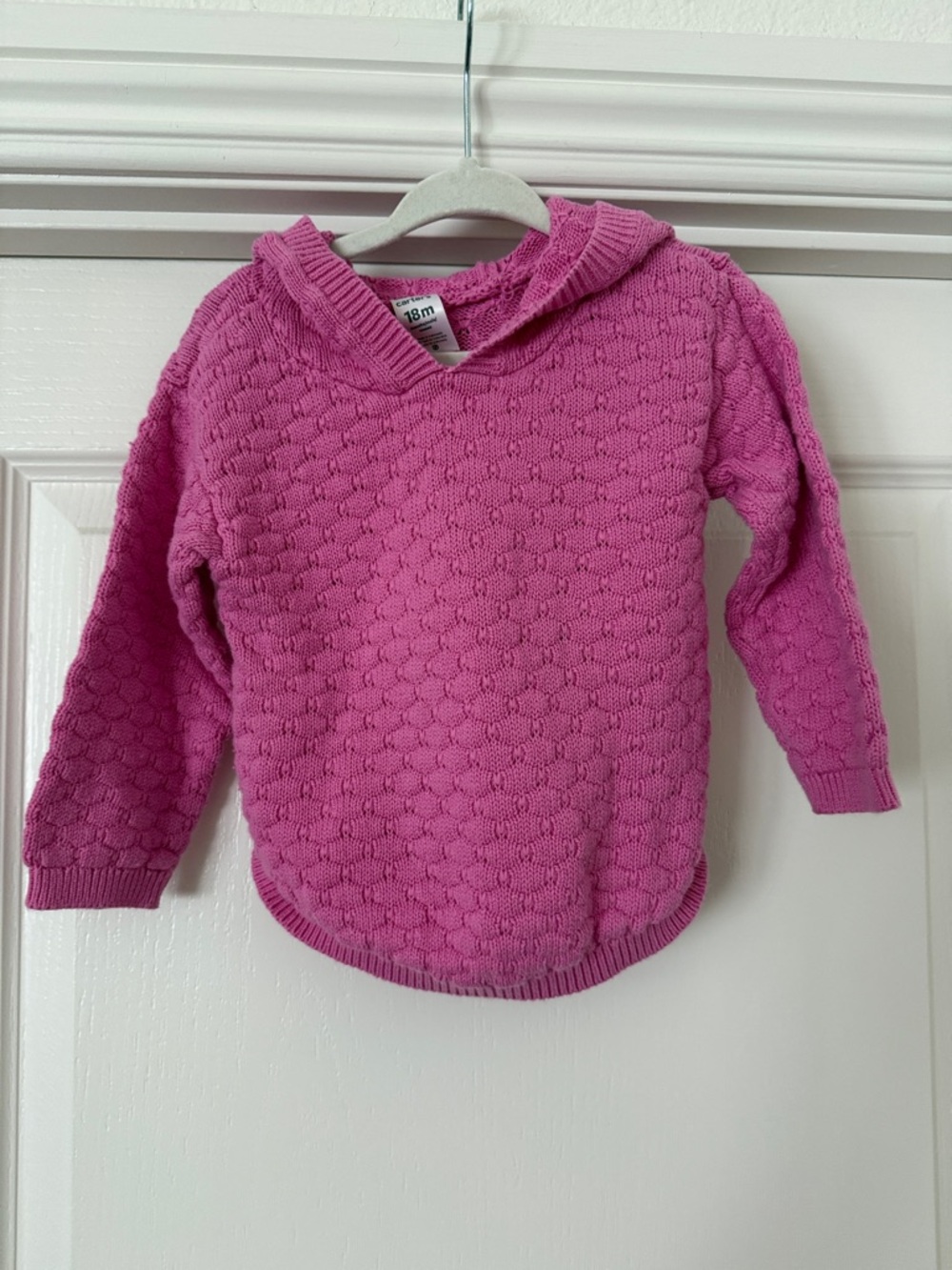 Carter's Pink Textured Hooded Sweater